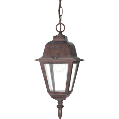 Nuvo Lighting 60/488  Briton - 1 Light - 10" - Hanging Lantern with Clear Glass in Old Bronze Finish